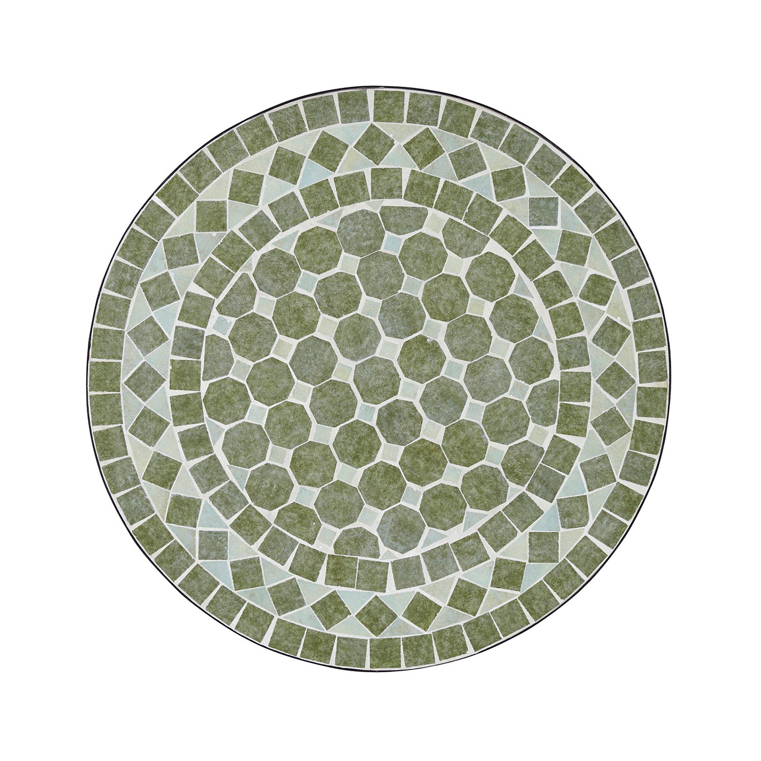 Venice mosaikbord grönmelerad/svart Ø70 cm