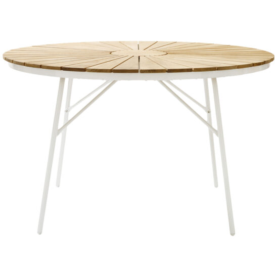 Cinas Ellen bord teak/vit Ø110 cm