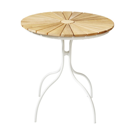 Cinas Ellen cafébord teak/vit Ø80 cm