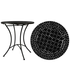 Venice mosaikbord svart/svart Ø70 cm