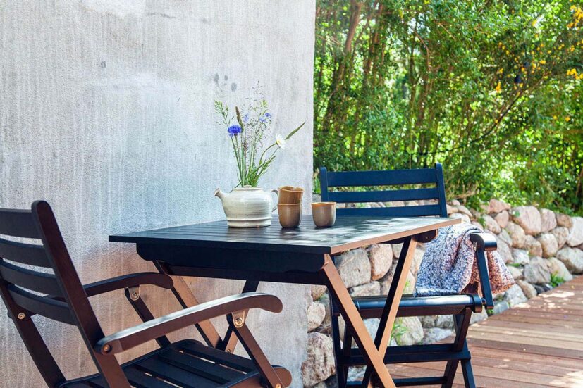 Cinas York karmstol + cafébord svart mahogny