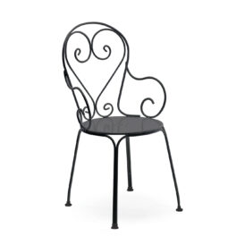 Classic karmstol no.1 - svart med plåtsits