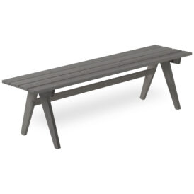 Retro bänk mörkgrå 150 cm