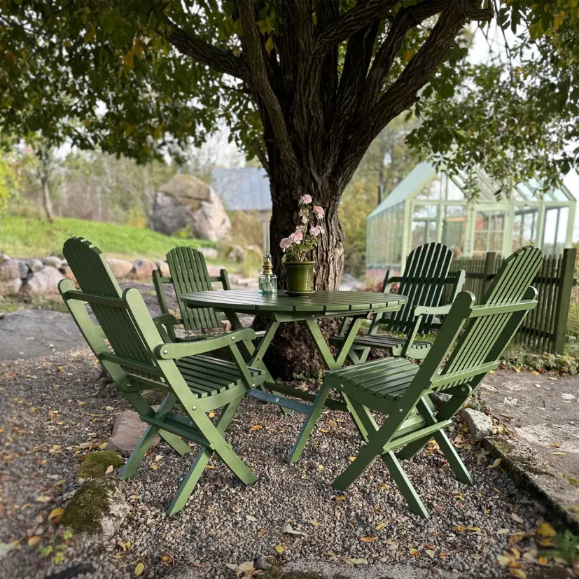 Veranda karmstol naturgrön
