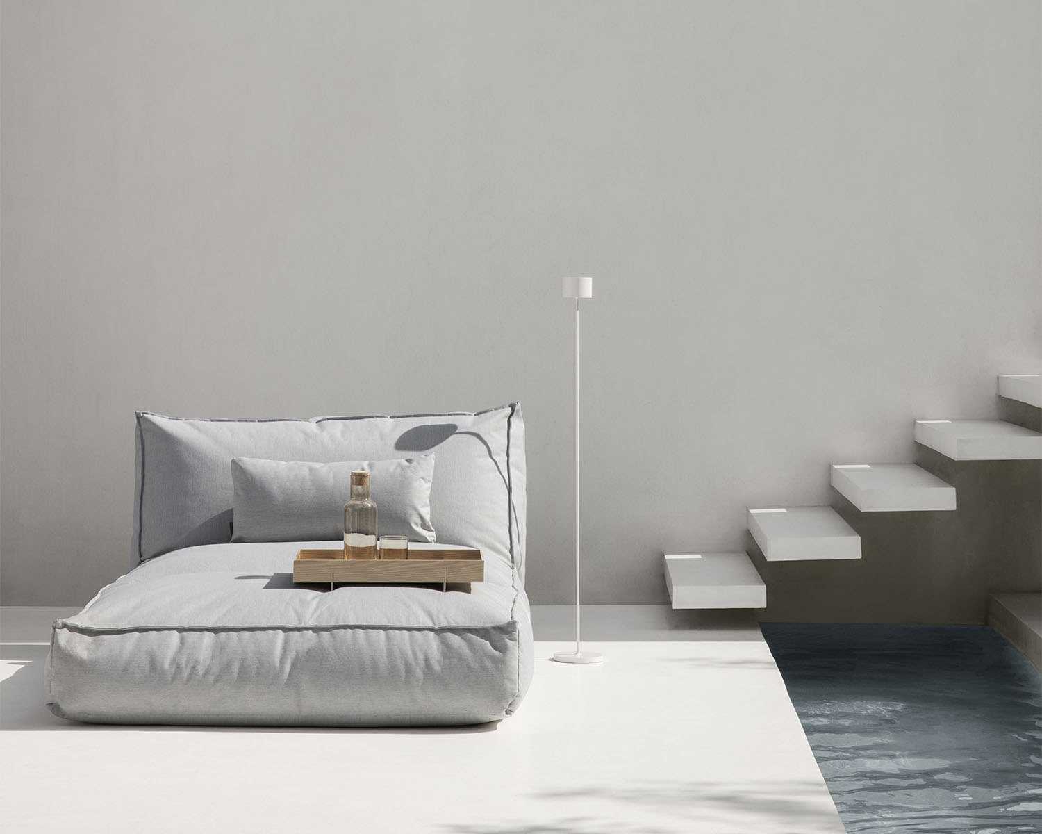 Stay dagbädd 2-sits ljusgrå