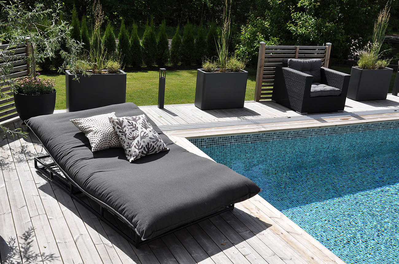 Cushy solsäng svart/mörkgrå - Bild 2