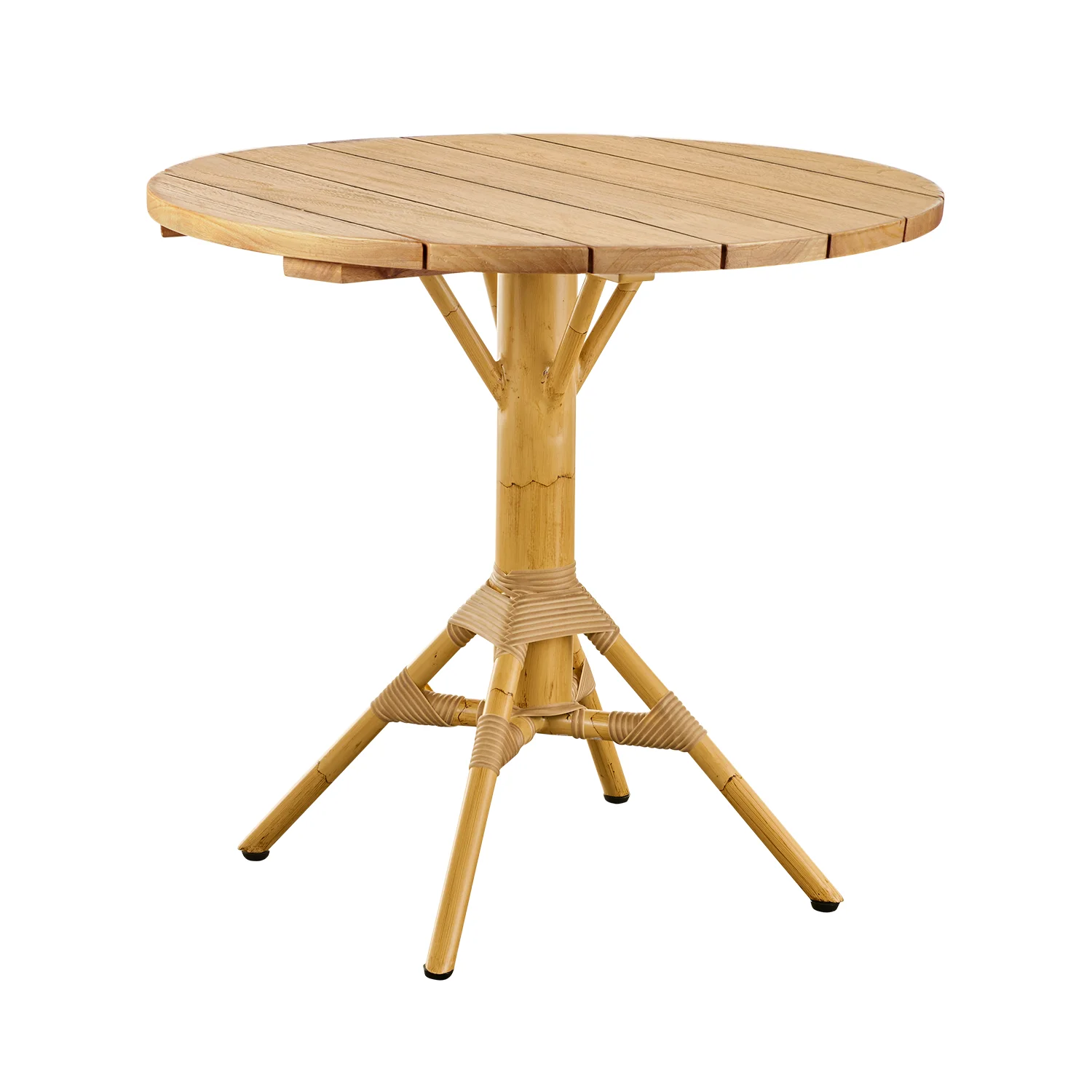 Nicole cafébord natur/teak Ø80 cm