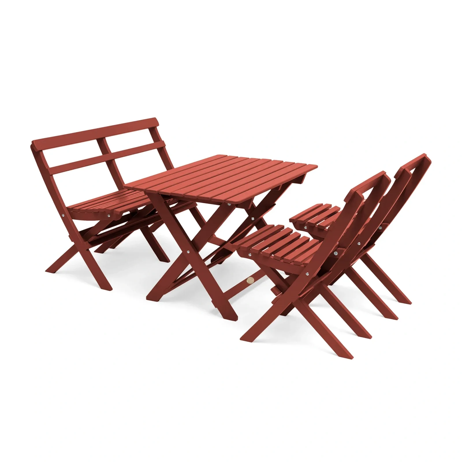 Torpet matgrupp oxidröd - 1 soffa, 2 stolar