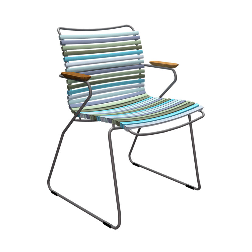 Click karmstol multifärgad 2, kalla, blåa och gröna färger.