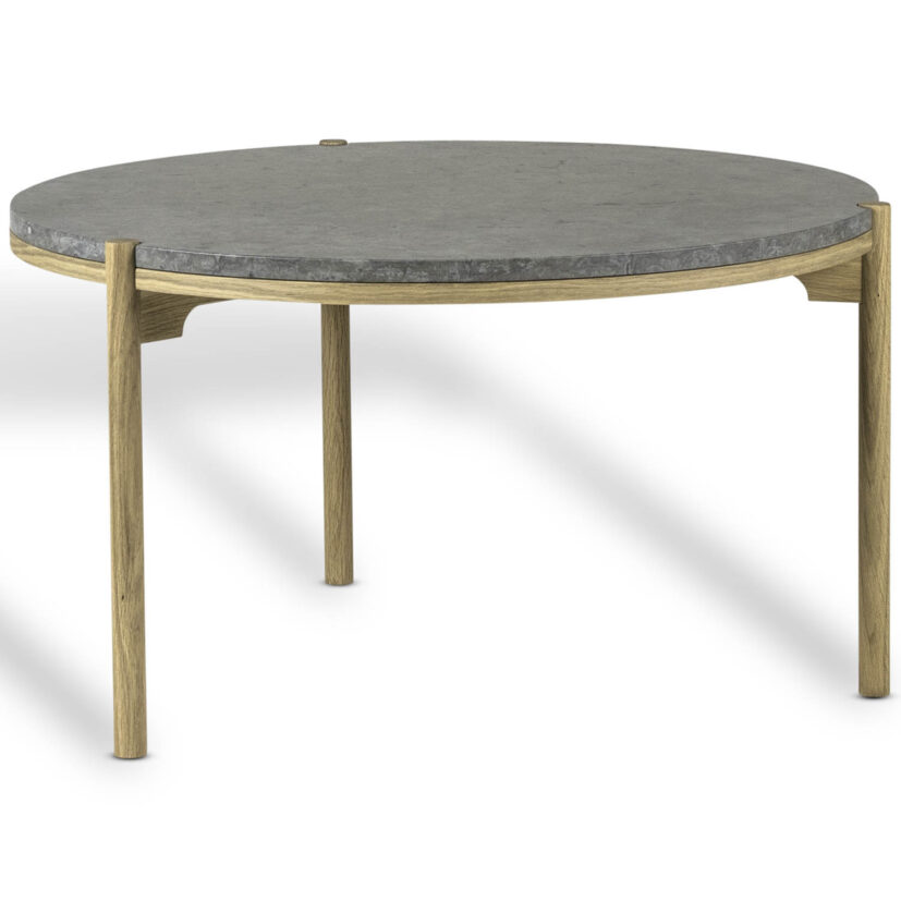 Mavis Dondo soffbord ek/slipad kalksten Ø80 cm