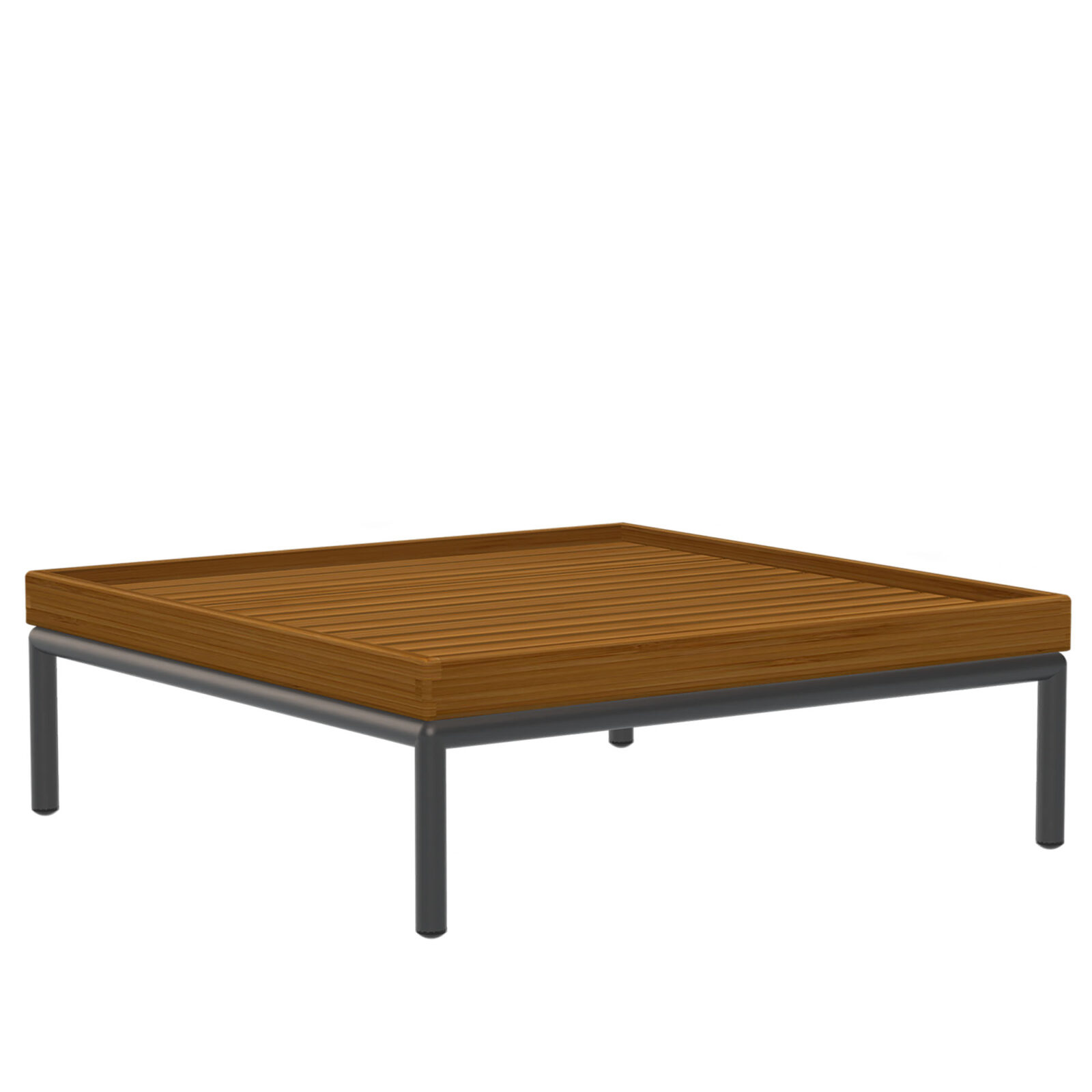 Level soffbord mörkgrå/bambu 81x81 cm