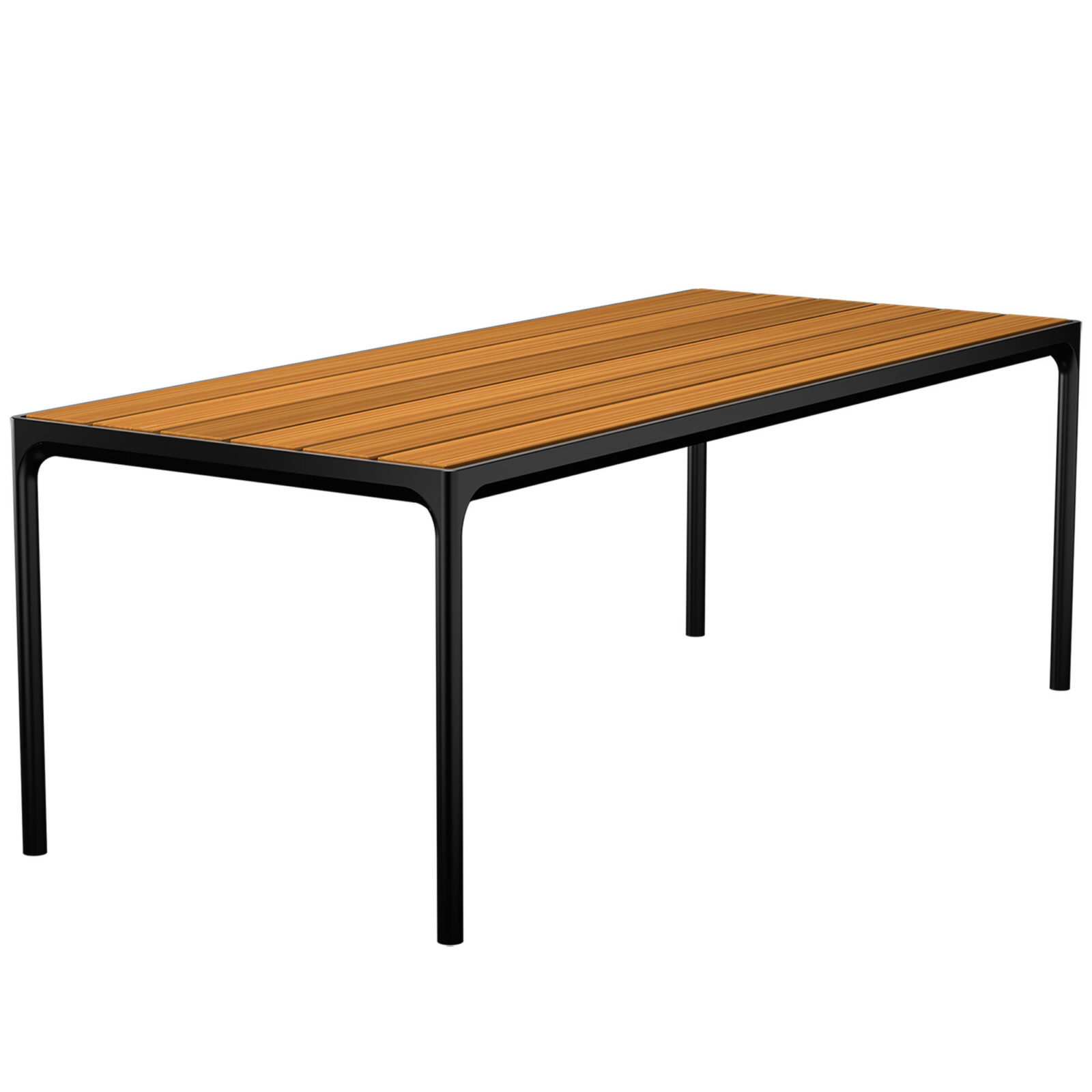 Four bord svart/bambu 210x90 cm