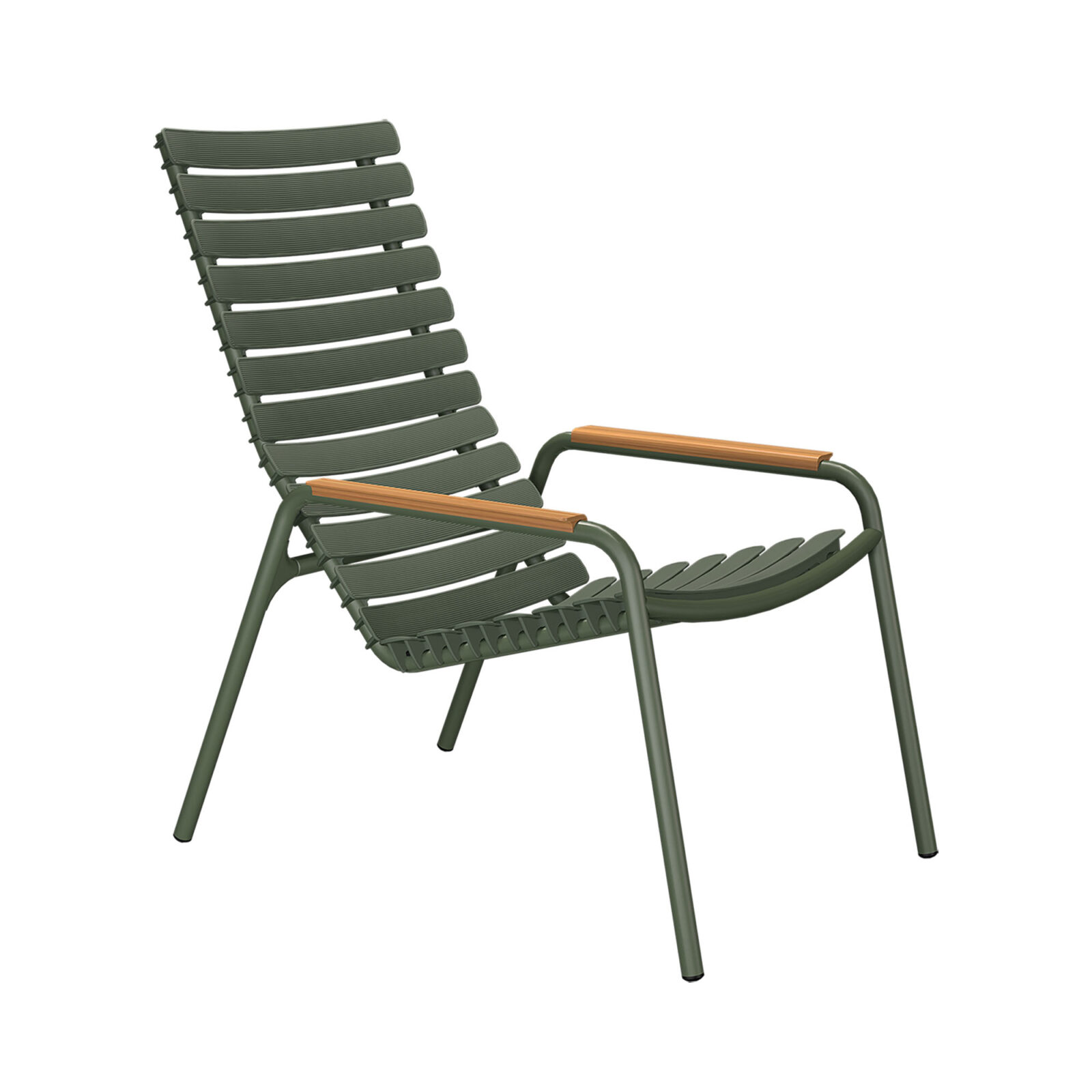 ReClips loungefåtölj olivgrön/bambu