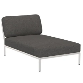 Level schäslong vit/mörkgrå