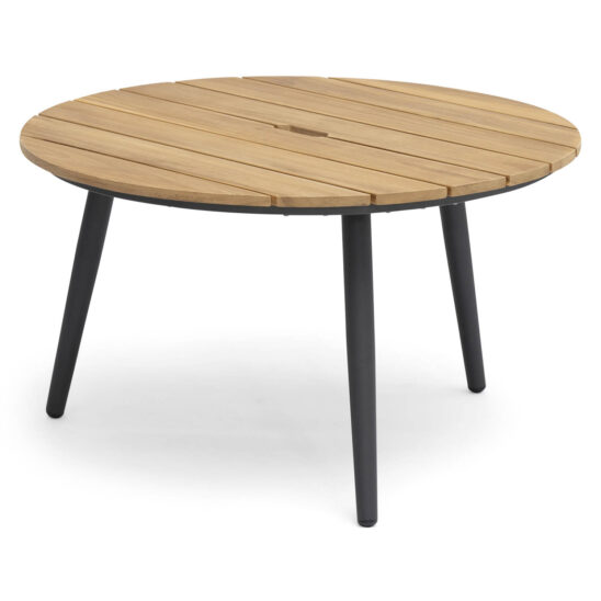 Hillerstorp Ekeryd matbord antracit/teak Ø80 cm