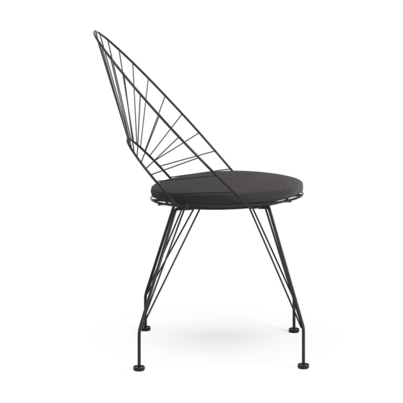 Desirée stol svart, inkl. mörkgrå sittdyna.