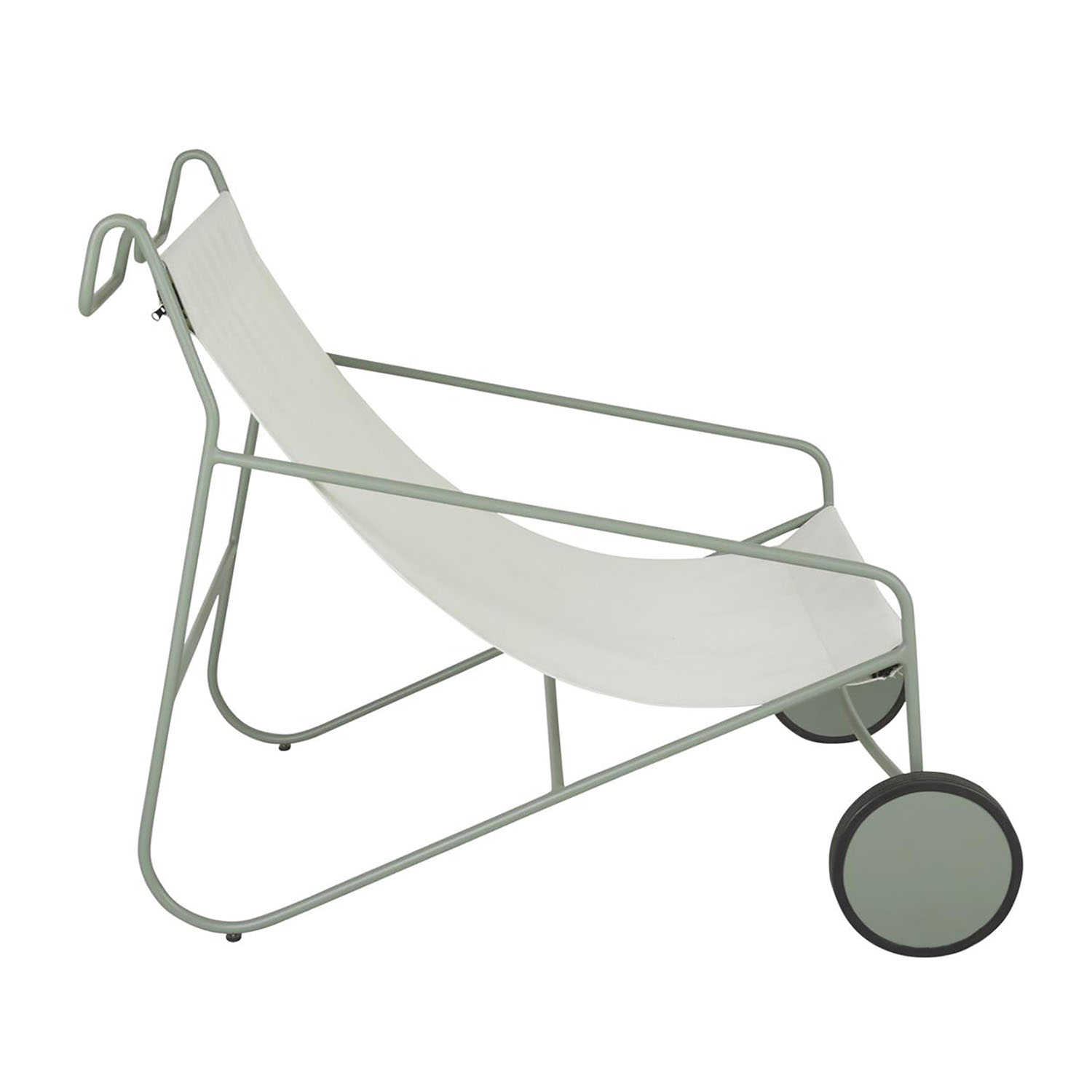 Poul Chair loungefåtölj Dusty green/vit