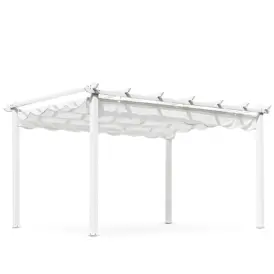 Skanör pergola vit/natur 300x400 cm