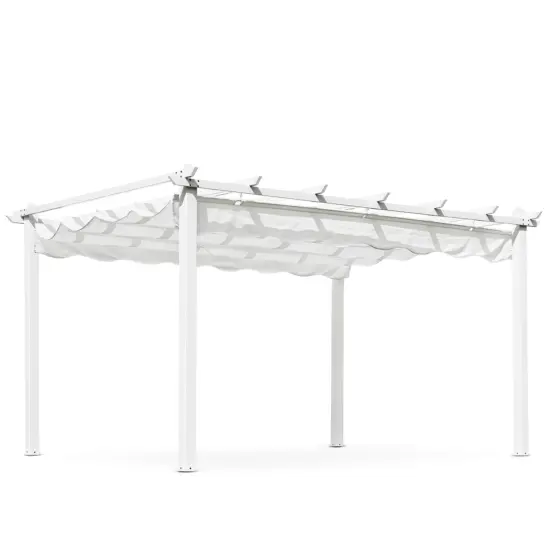 Skanör pergola vit/natur 300x400 cm