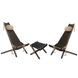 Ecochair/Lilli Set Furu oljad svart