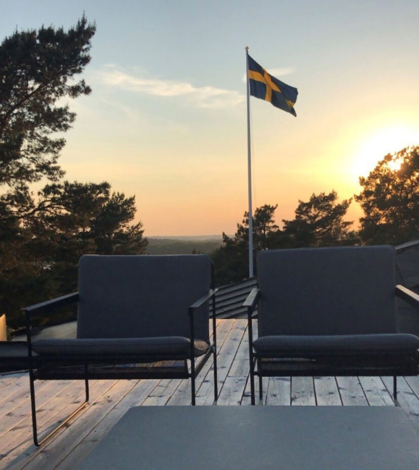 Slow fåtölj svart/grå