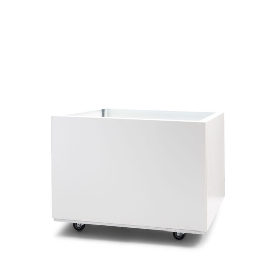 BEDD odlingslåda med ben/hjul, Vit 60x60x40 cm