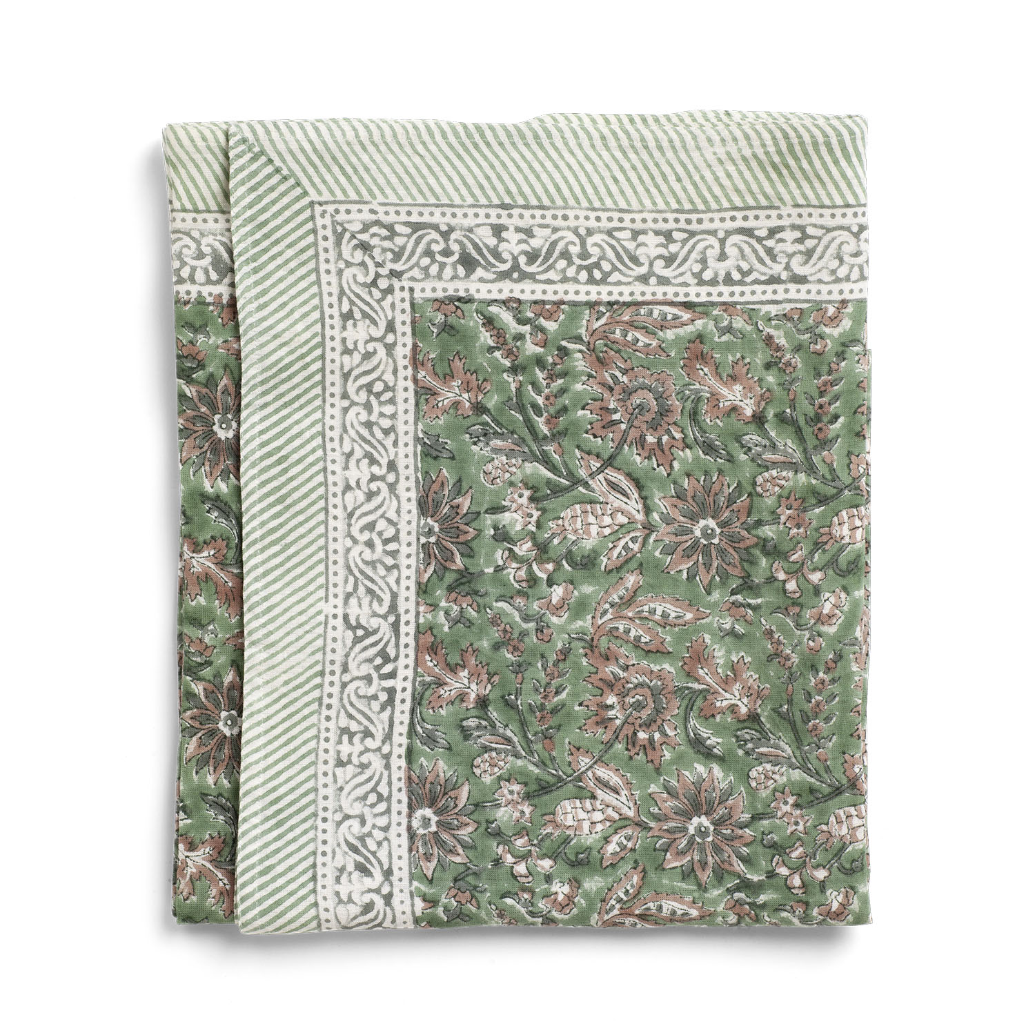 Product Image for Bordsduk Linne Indian Summer grön/rosa, 150x230 cm