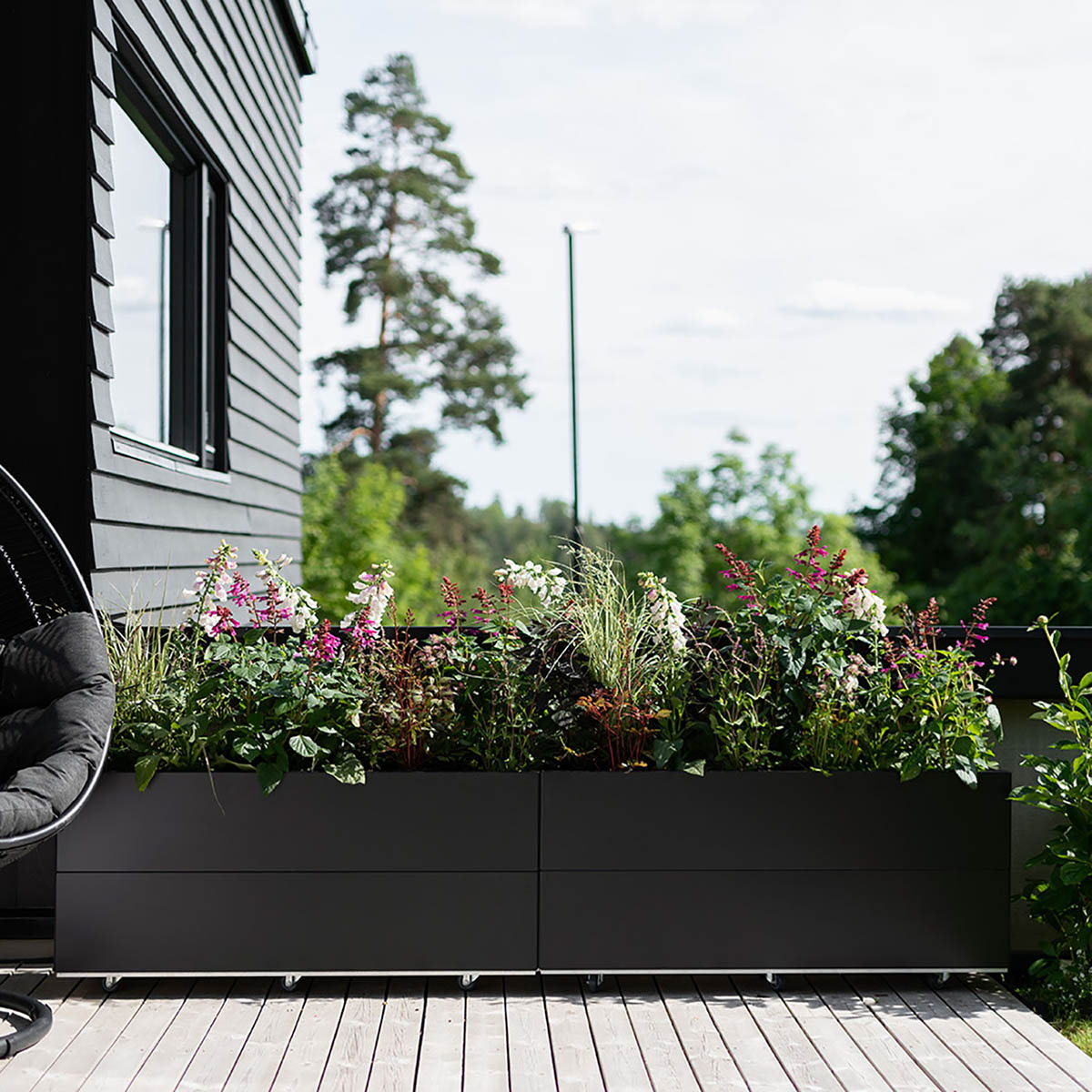 BEDD odlingslåda, Svart 120x40x50 cm