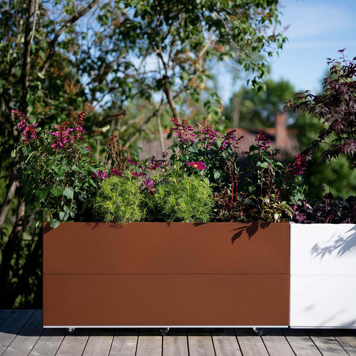 BEDD odlingslåda, Rostlack 120x40x50 cm