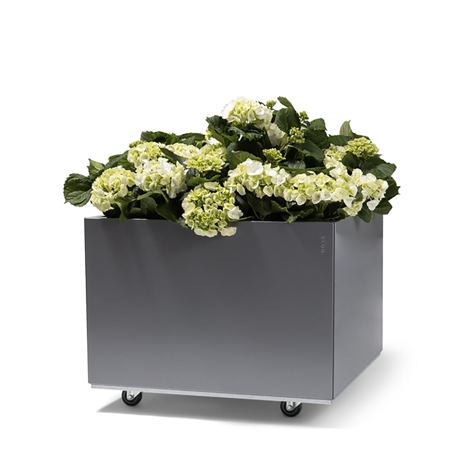 BEDD odlingslåda med ben/hjul, Grå 60x60x40 cm