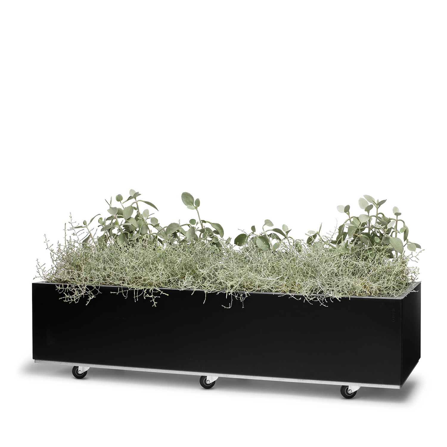 BEDD odlingslåda med ben/hjul, Svart 120x40x25 cm