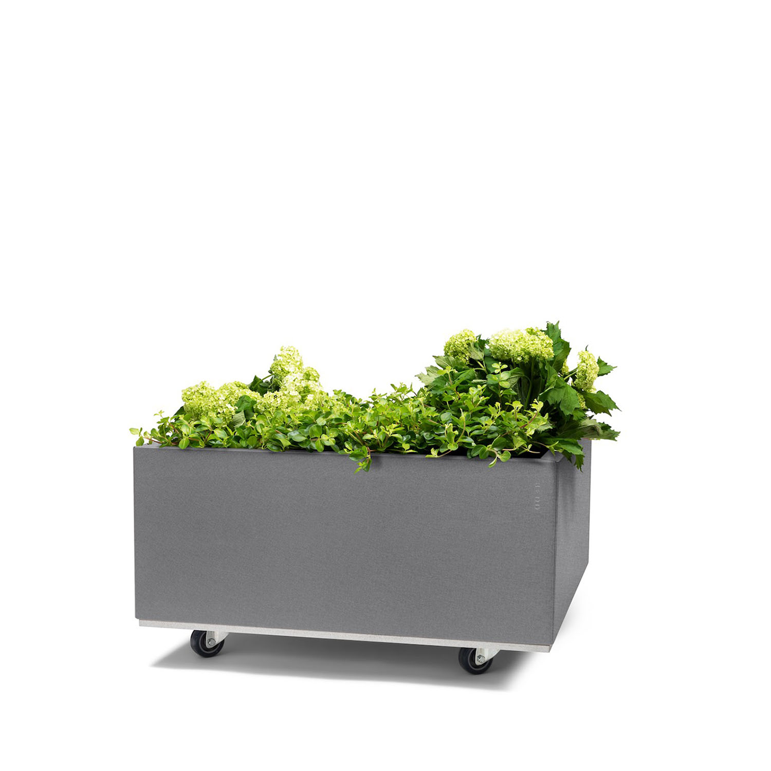 BEDD odlingslåda med ben/hjul, Grå 60x60x25 cm