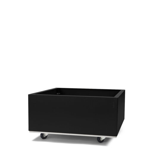 BEDD odlingslåda med ben/hjul, Svart 60x60x25 cm