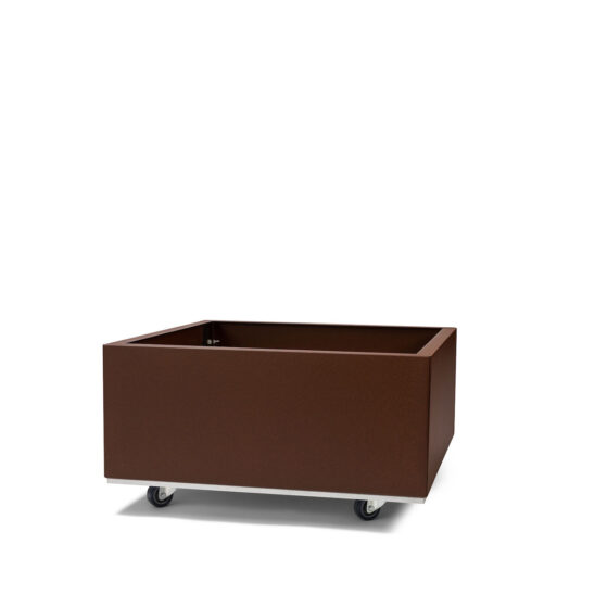 BEDD odlingslåda med ben/hjul, Rostlack 60x60x25 cm