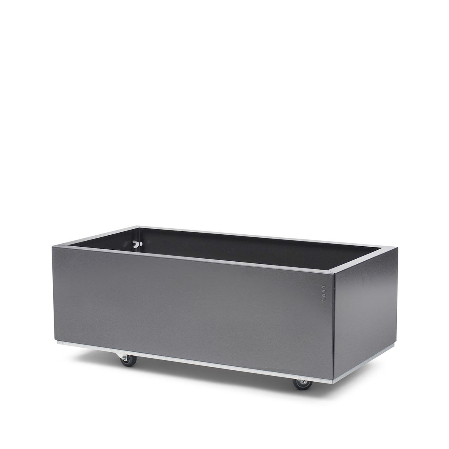 BEDD odlingslåda med ben/hjul, Grå 80x40x25 cm