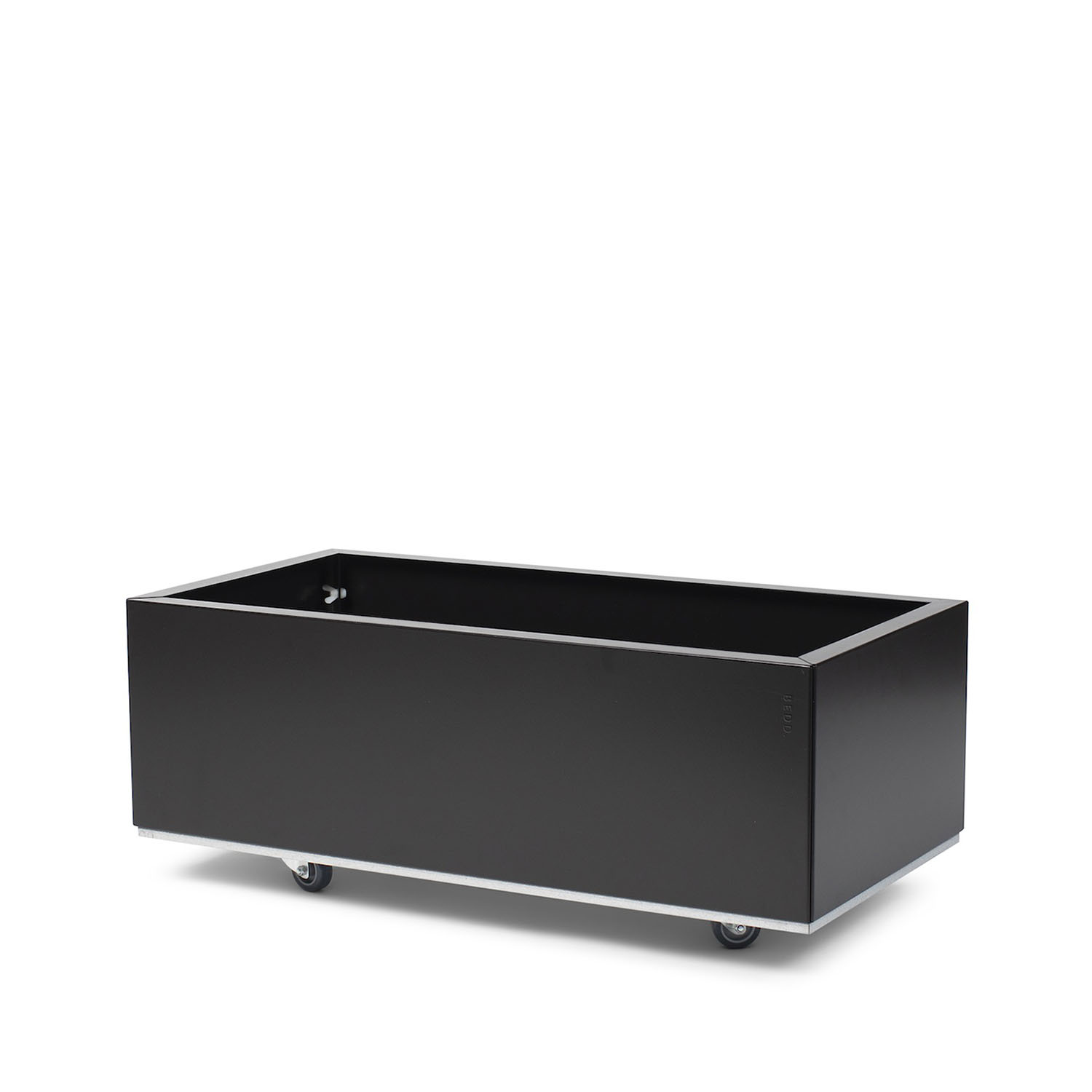 BEDD odlingslåda med ben/hjul, Svart 80x40x25 cm