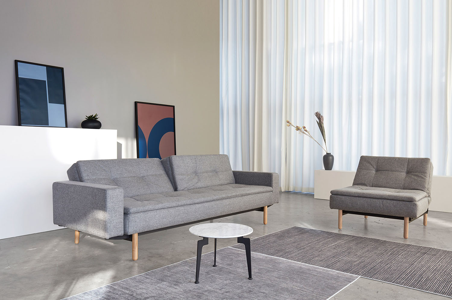 Dublexo Stem bäddsoffa med armstöd