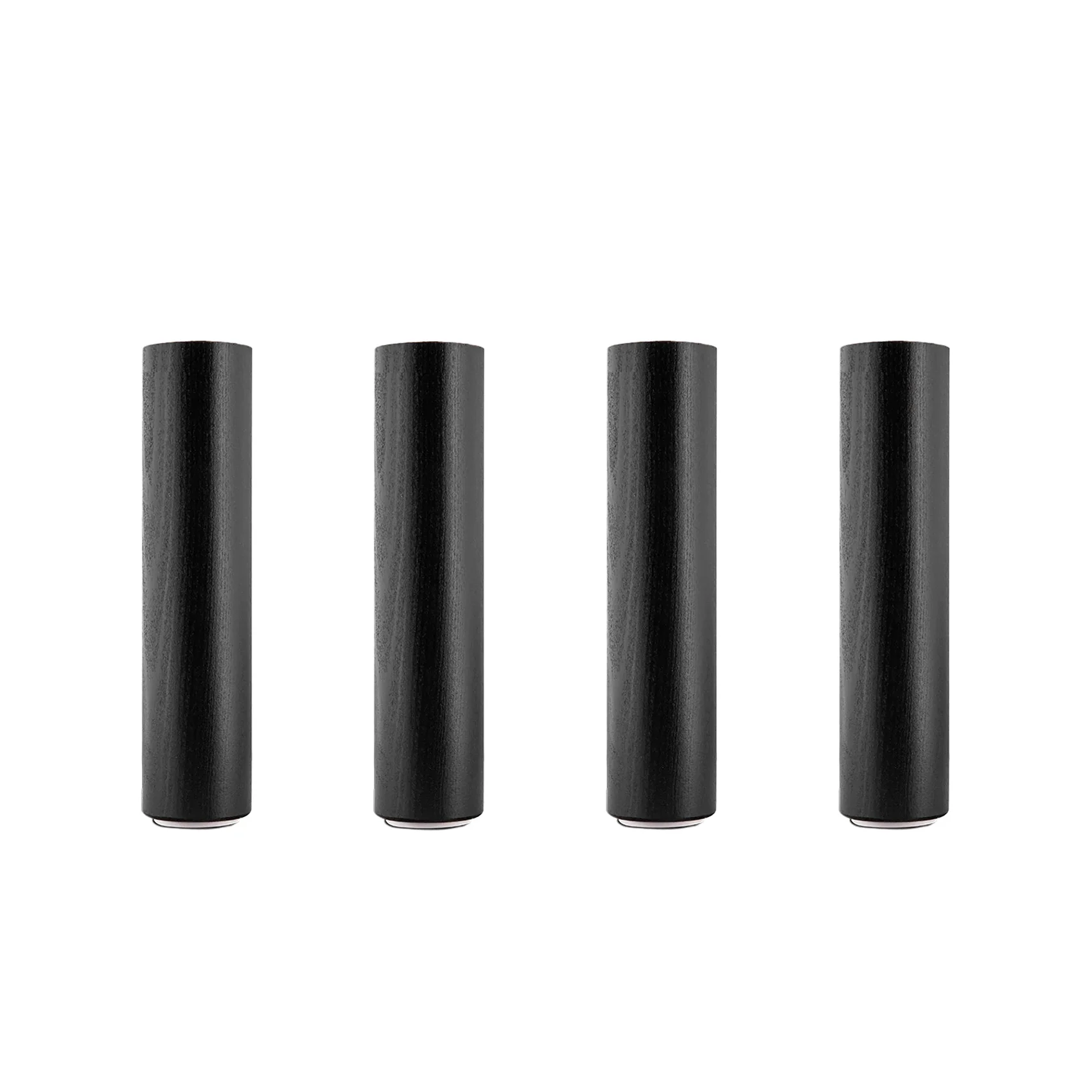 Runda sängben svartlack, 23 cm