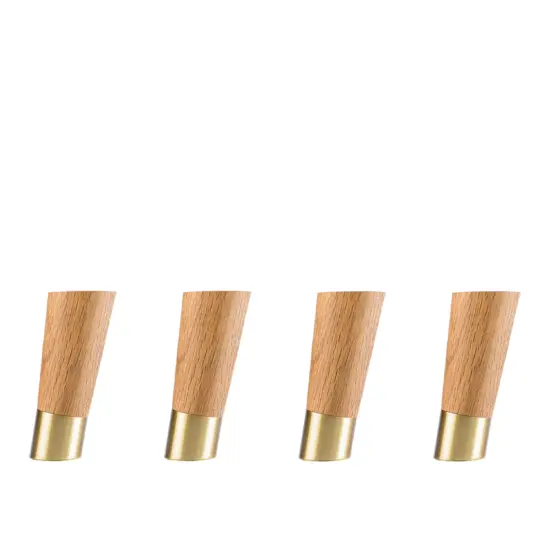 Lutande rund ek/mässing 12 cm