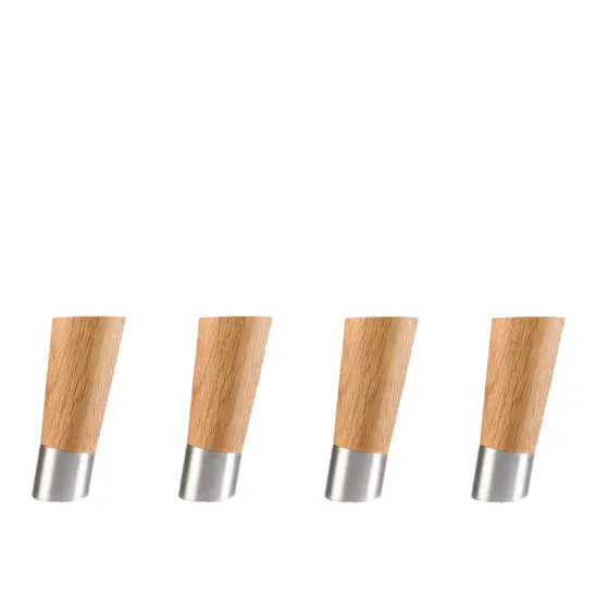 Lutande rund ek/blank metall 12 cm