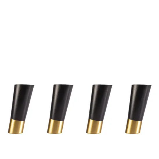 Lutande rund svart/mässing 12 cm