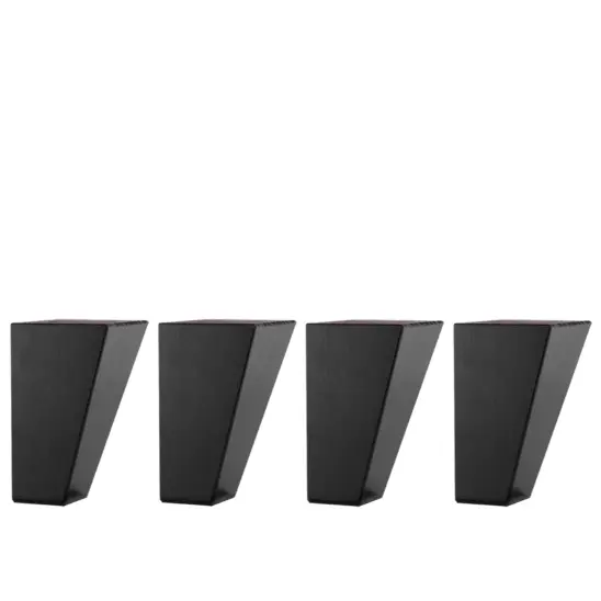 Svängd fyrkantig svart 12 cm