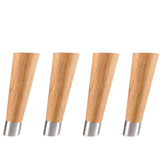 Lutande rund ek/blank metall 20 cm