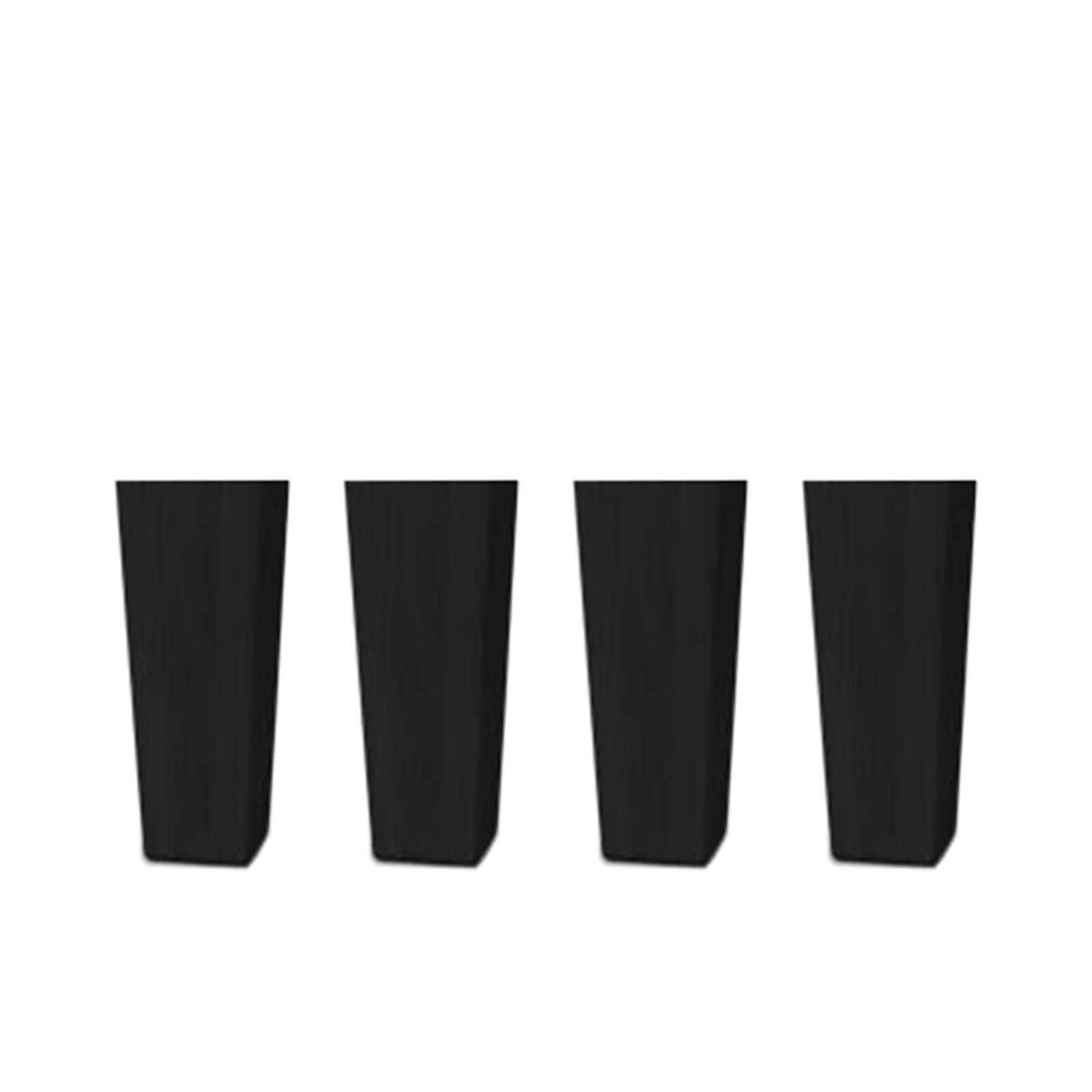 Fyrkantiga konade sängben - svartbetsad ek, 14 cm