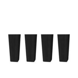 Fyrkantiga konade sängben - svartbetsad ek, 14 cm