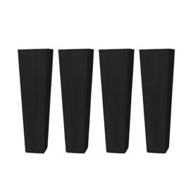 Fyrkantiga konade sängben - svartbetsad ek, 23 cm