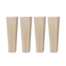 Fyrkantiga konade sängben - whitewash ek, 23 cm