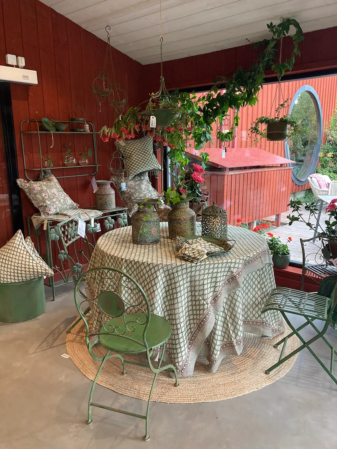 Bordsduk Linne Cypress grön, 150x350 cm