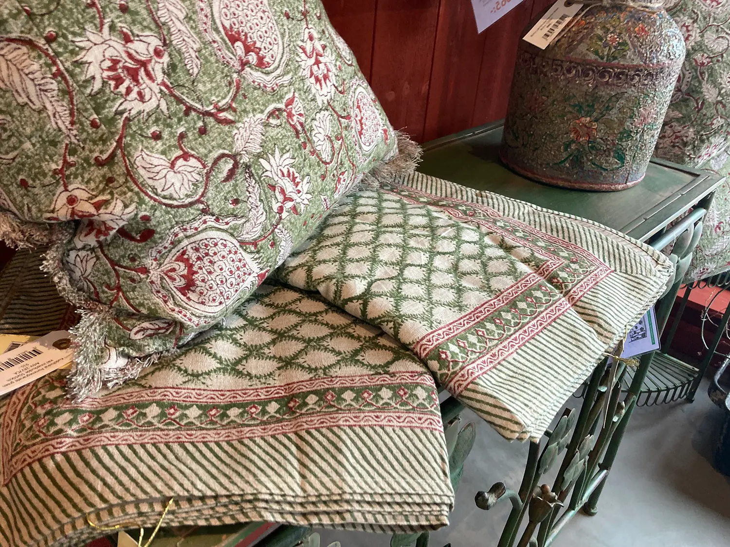 Bordsduk Linne Cypress grön, 150x350 cm