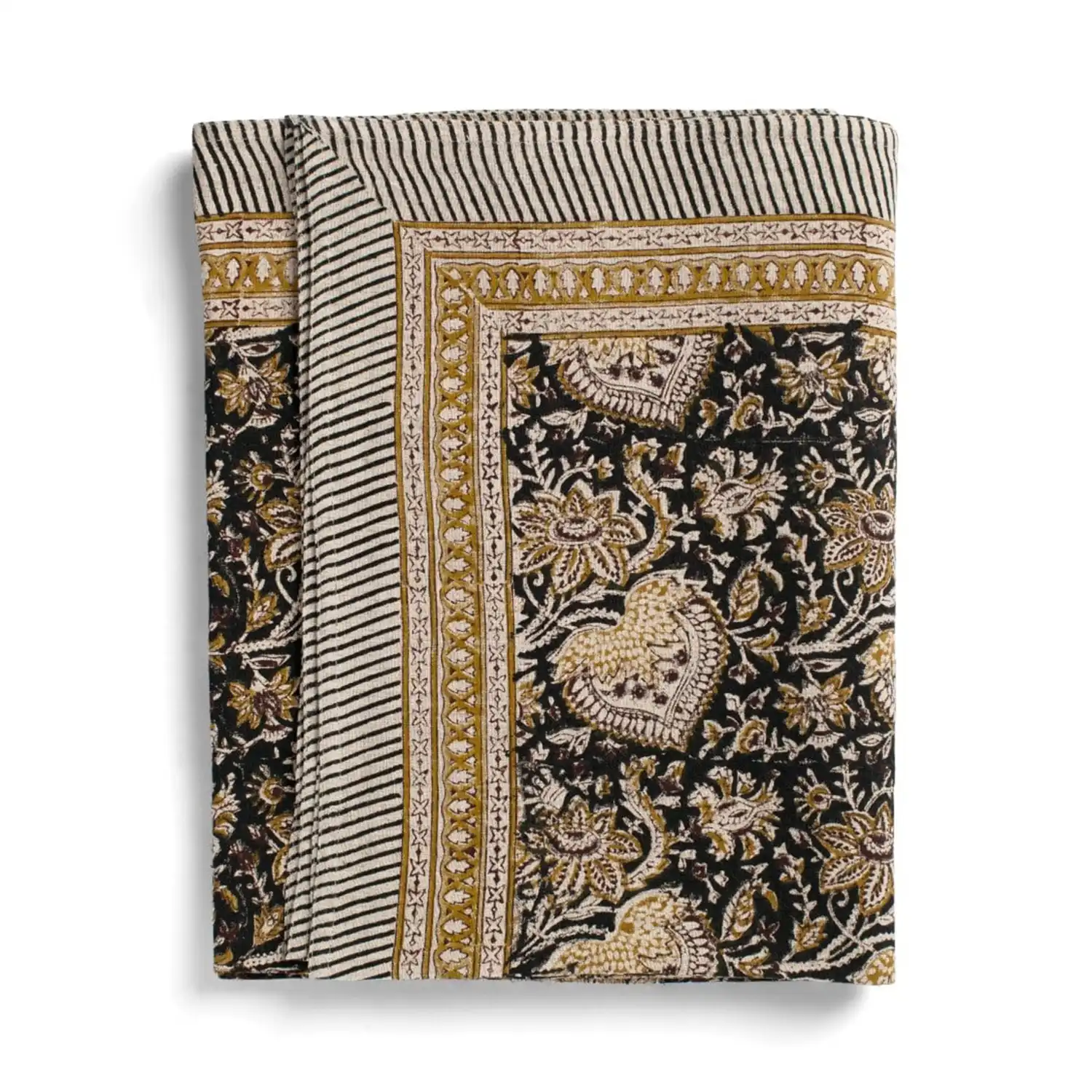 Product Image for Bordsduk Linne Oriental svart, 170x270 cm